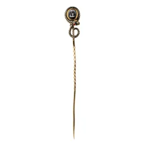 Early Victorian Era Mourning Snake Stick Pin
