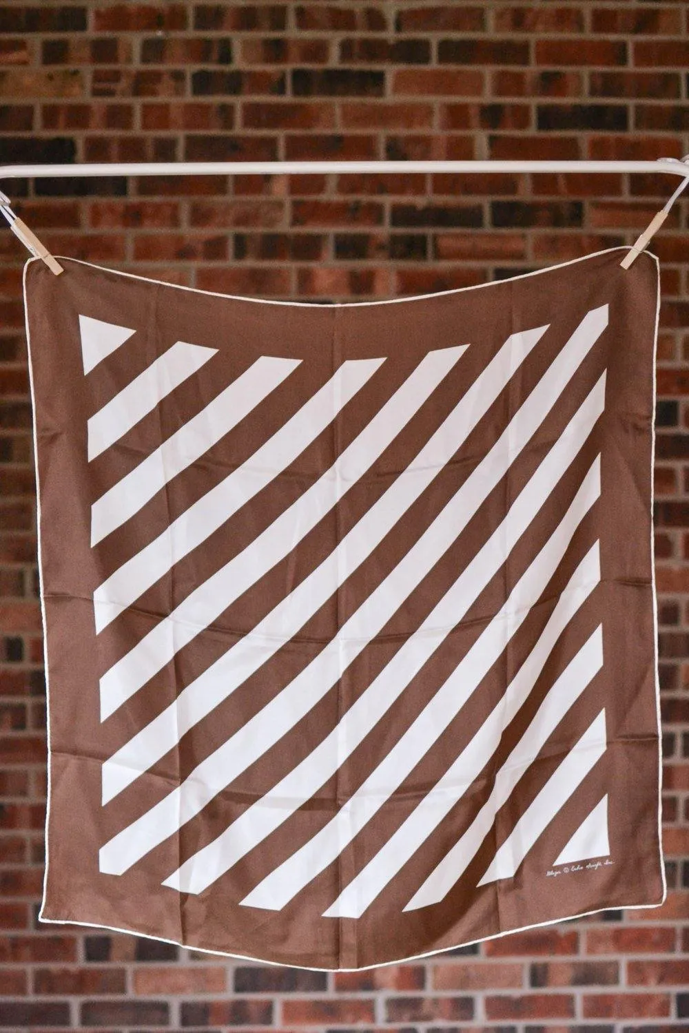 Echo Brown and Cream Silk Scarf, Square, 1970s