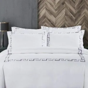 Egyptian Cotton 300 Thread Count  Opulence Collection Alexsandro White Duvet Cover Set