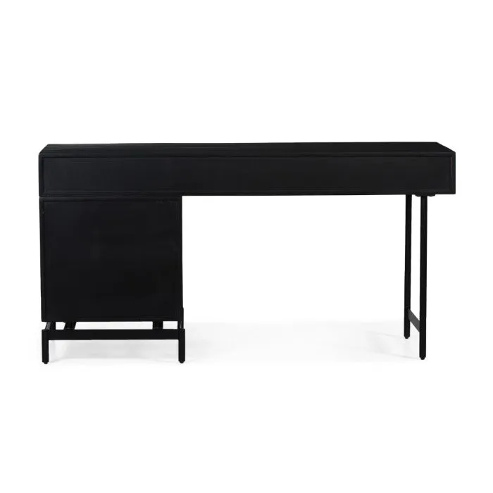 Elegant Woven Cane Charcoal Workspace