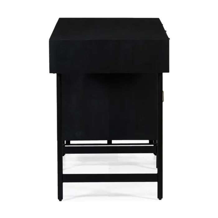 Elegant Woven Cane Charcoal Workspace