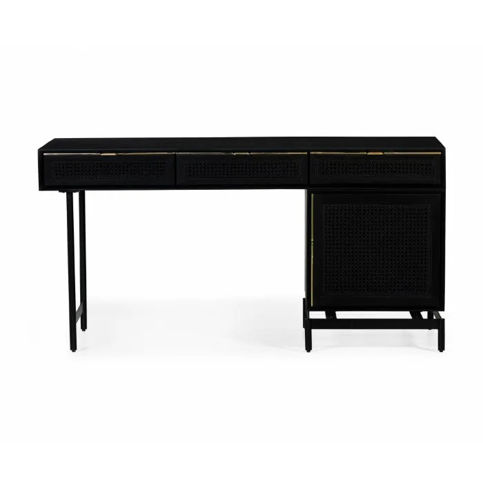Elegant Woven Cane Charcoal Workspace