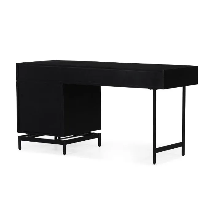 Elegant Woven Cane Charcoal Workspace