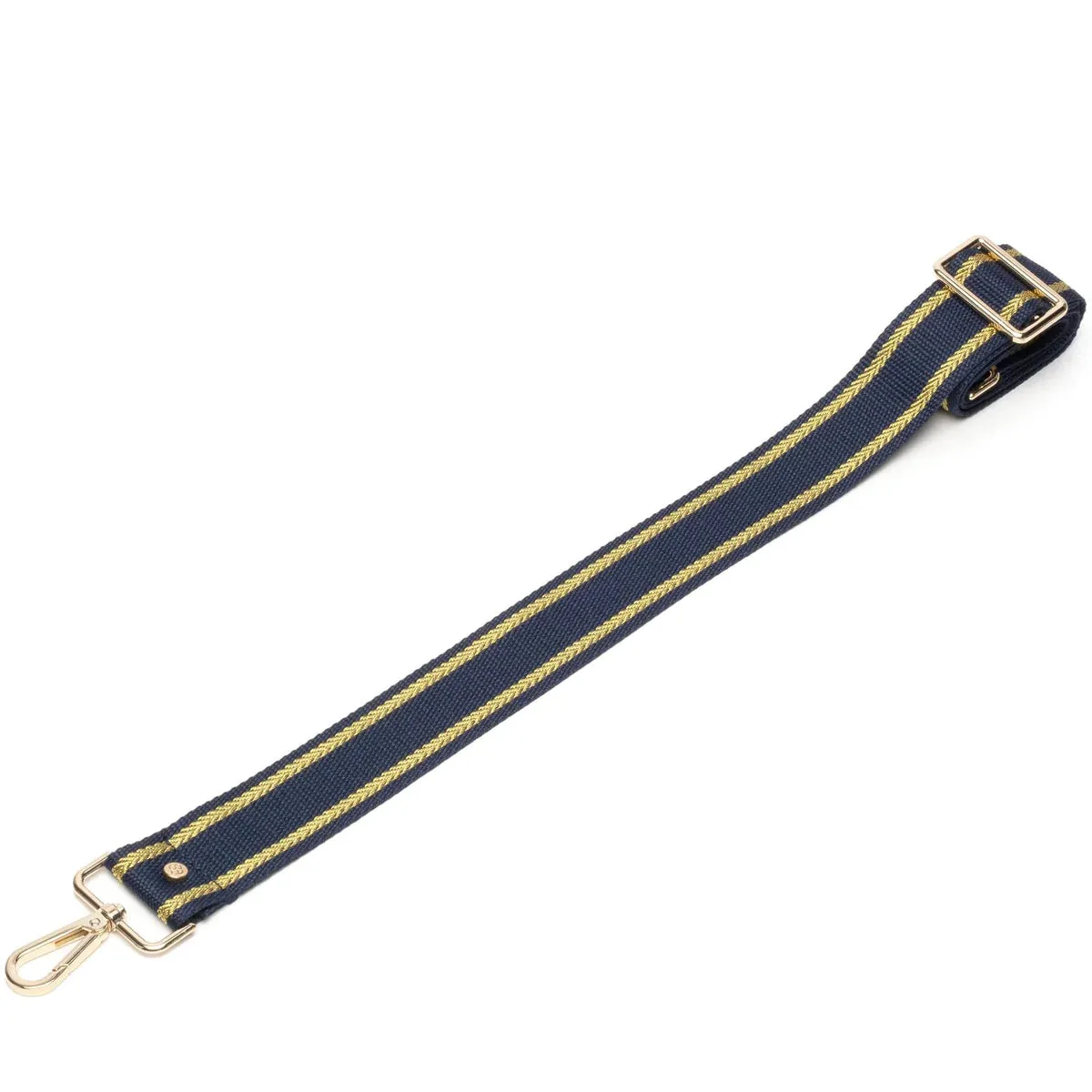 Elie Beaumont Crossbody Strap in Navy Gold Trim