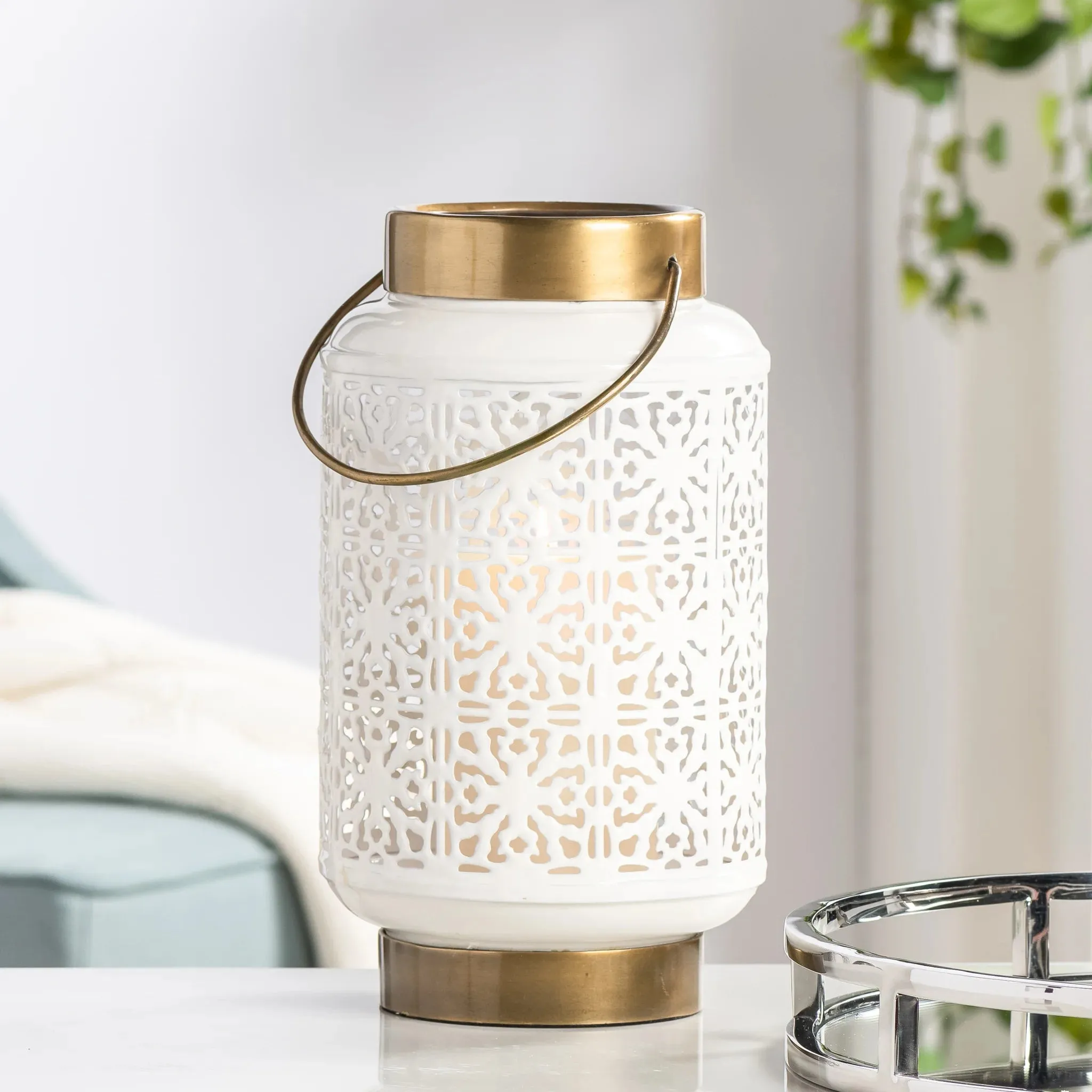 Elise Lantern - White 11"