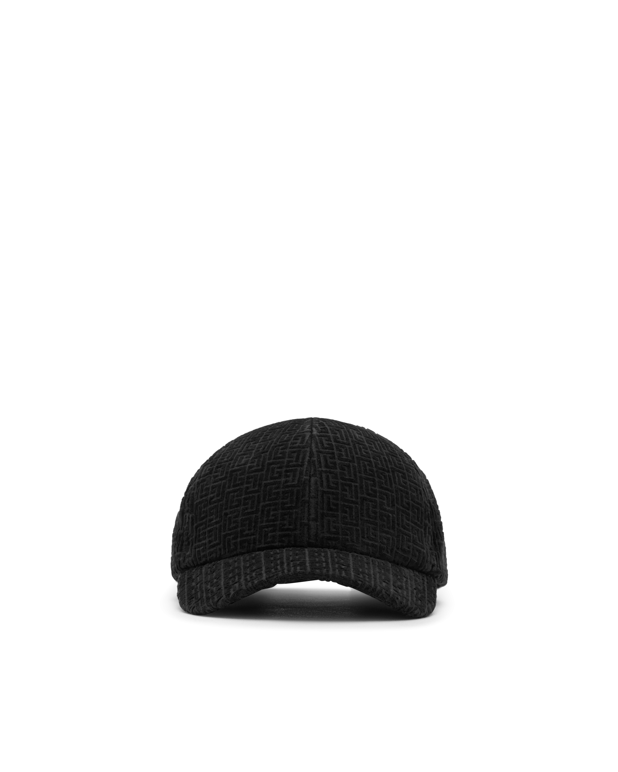 Embossed Velvet Monogram Baseball Cap