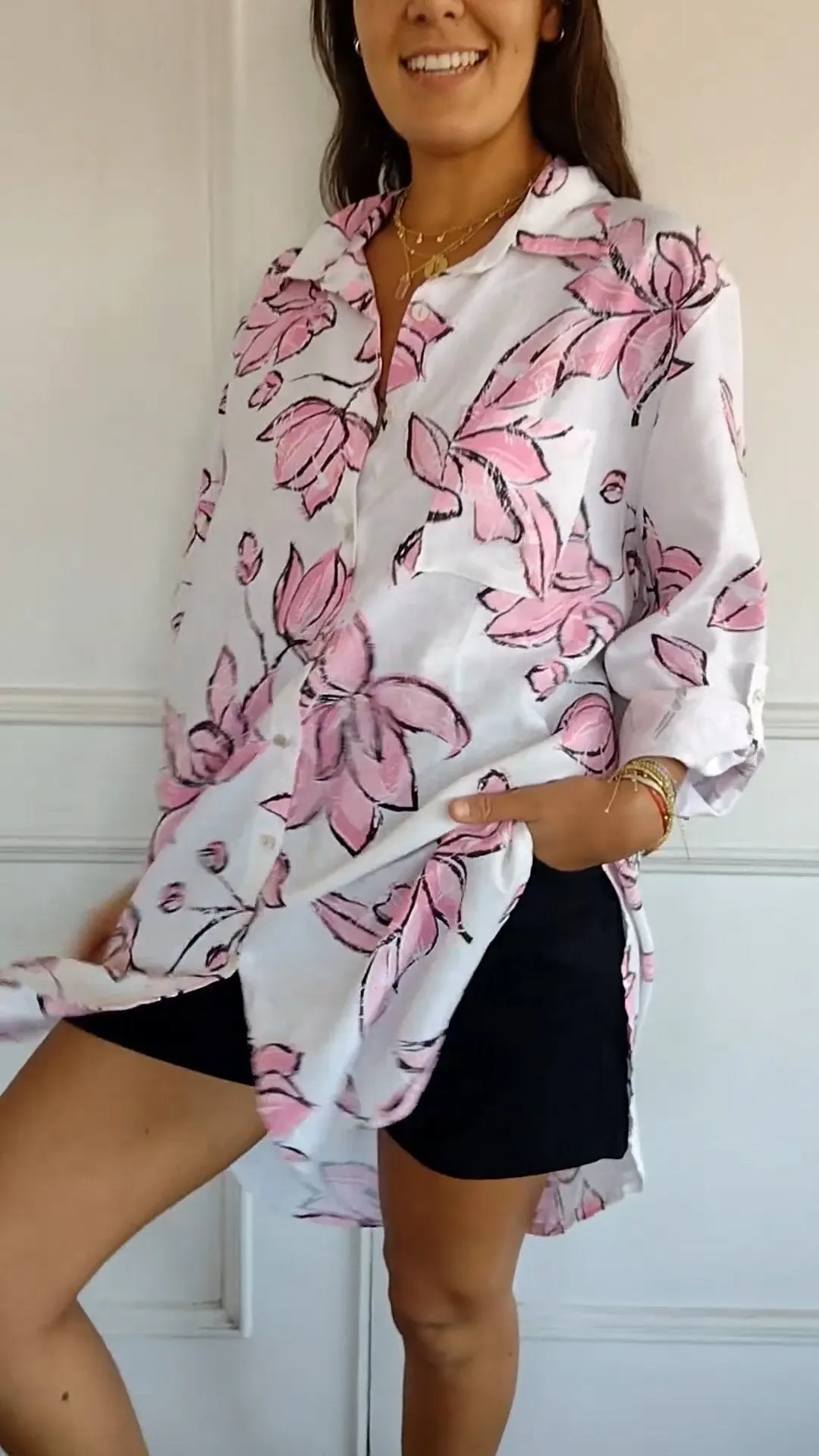 Emma | Elegant Printed Shirt Dress
