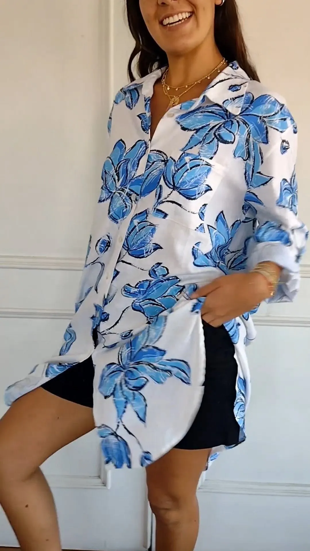 Emma | Elegant Printed Shirt Dress