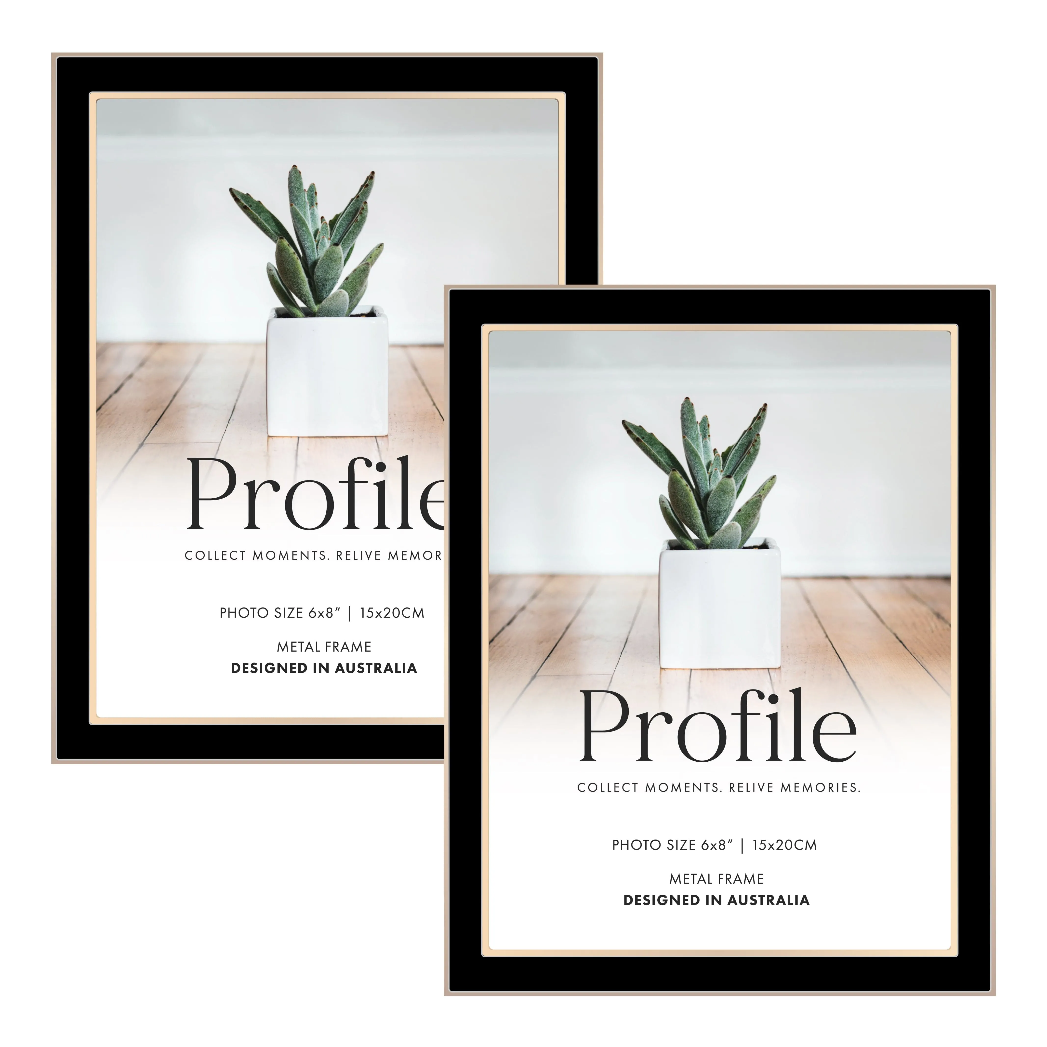 Eternal Black/Rose Gold Metal Frame Value Pack 6x8 (2 pack bundle)