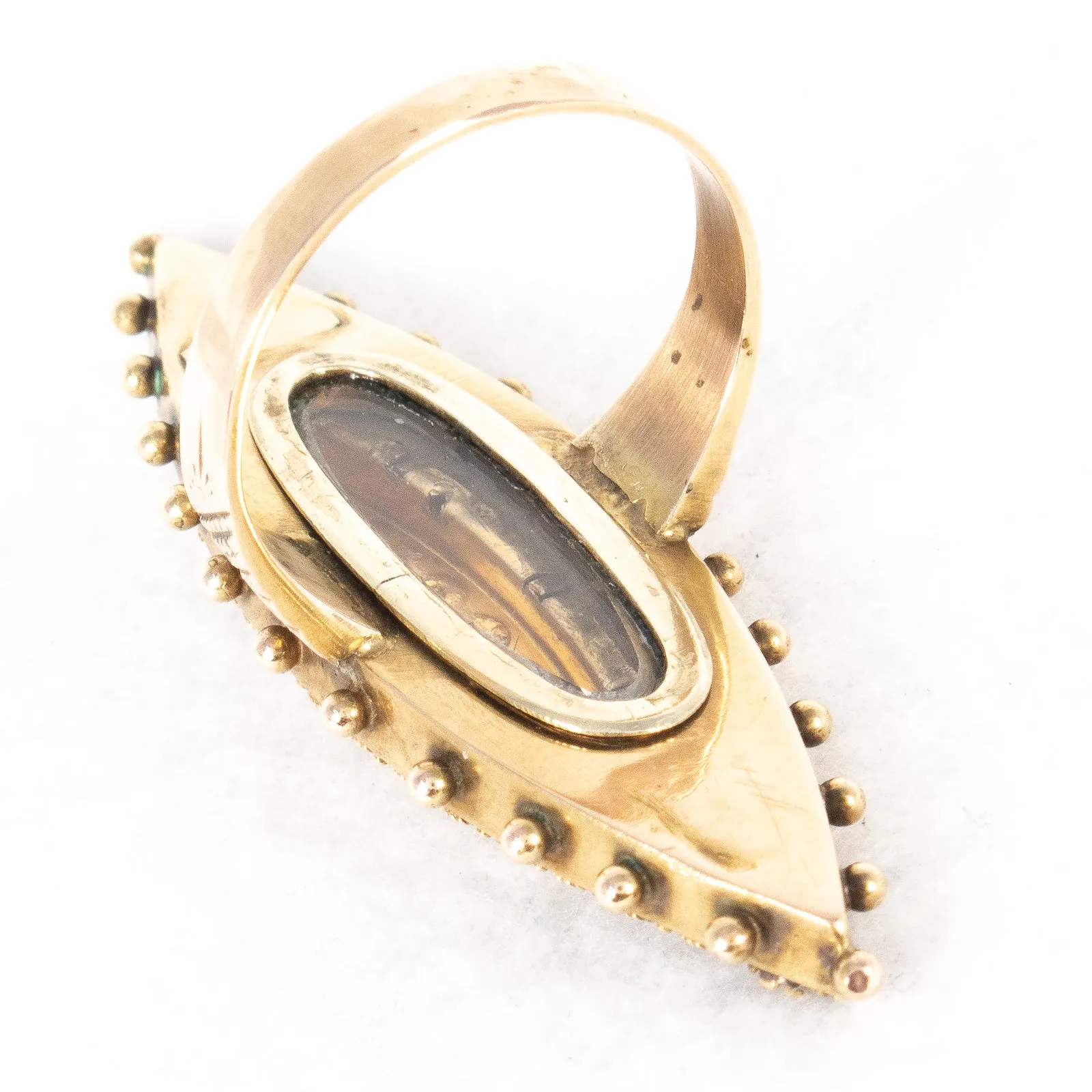 Etruscan Revival Pearl Compartment Ring