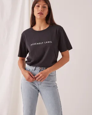 Everyday Organic Logo Tee -  True Black/White