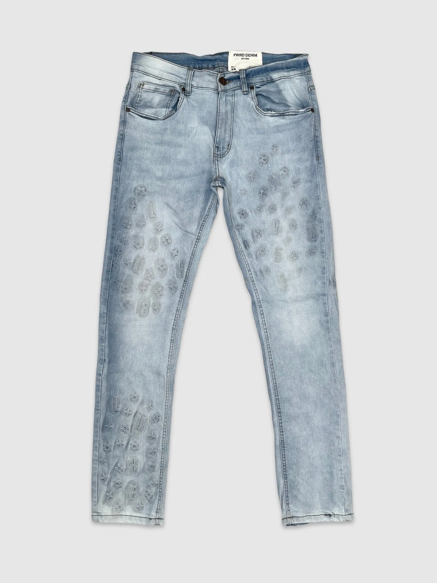 EVO-330096-Logo Embossed Denim Jeans
