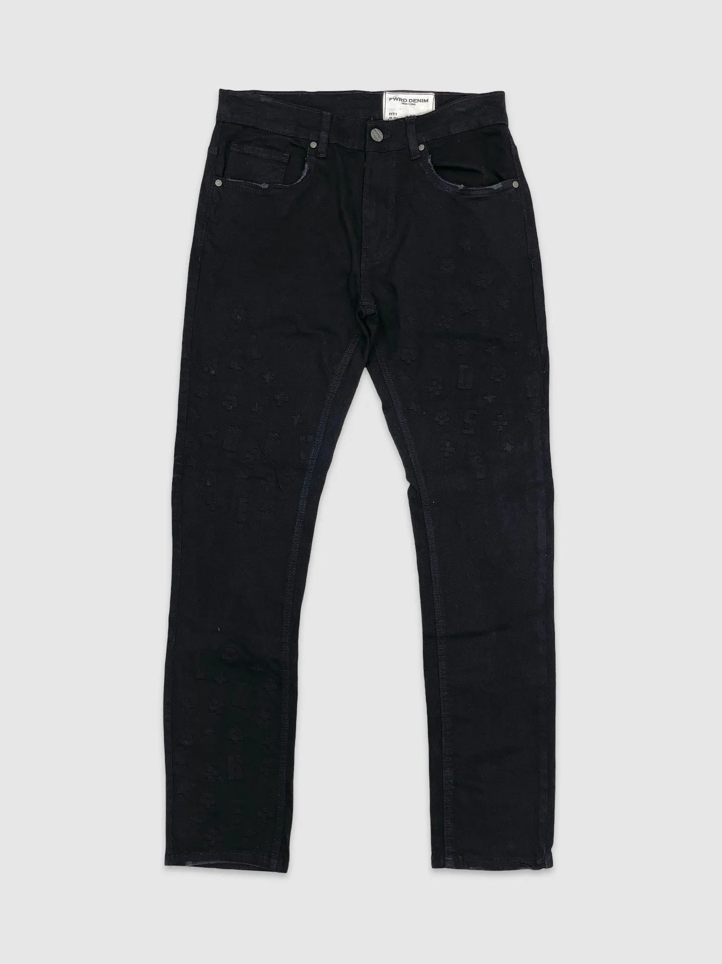 EVO-330096-Logo Embossed Denim Jeans