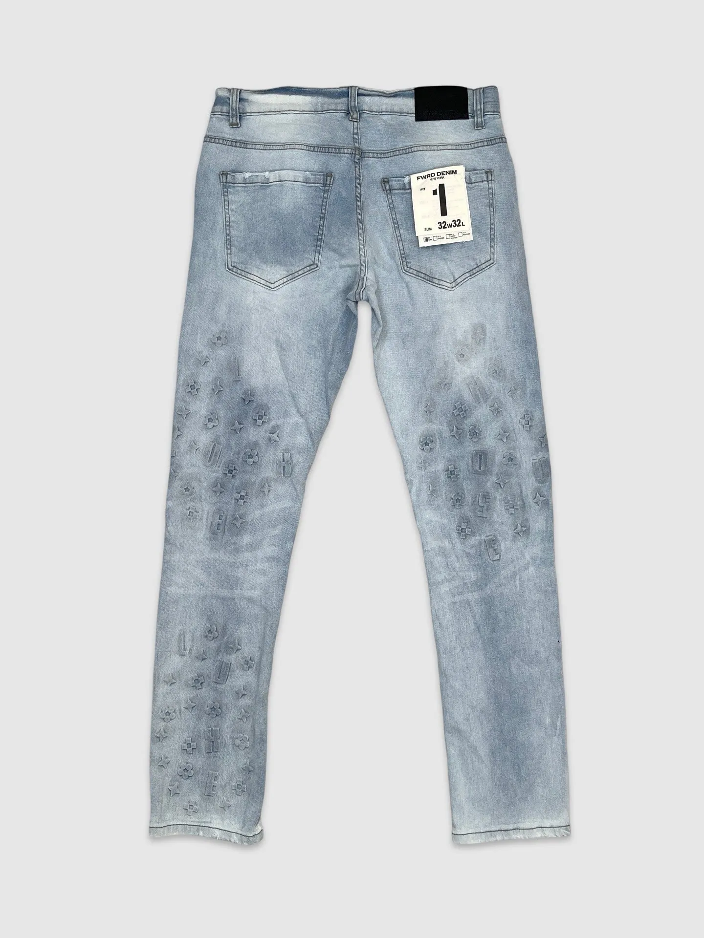 EVO-330096-Logo Embossed Denim Jeans