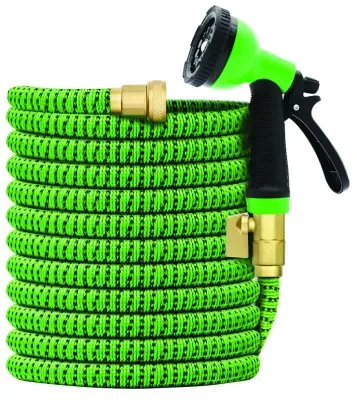 Expandable garden hose with 10 function Spray Gun