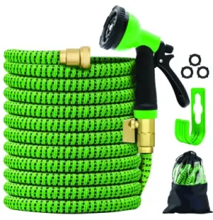 Expandable garden hose with 10 function Spray Gun