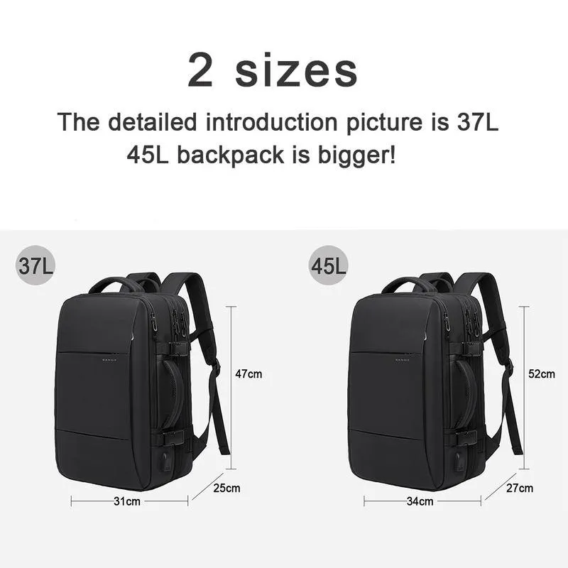 Expandable USB Travel Backpack for Men