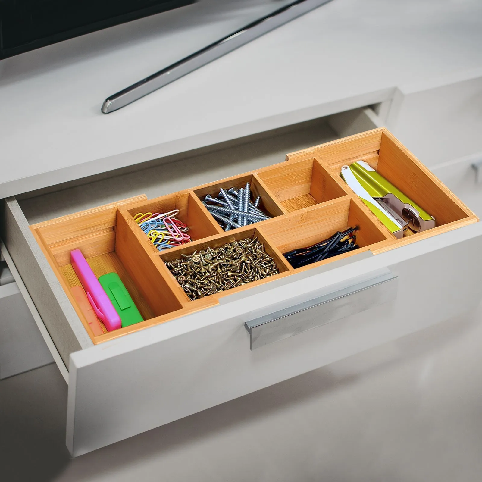 Extendable Drawer Organiser Tray Drawer Inserts Storage Holder Dividers 24.6-41cm