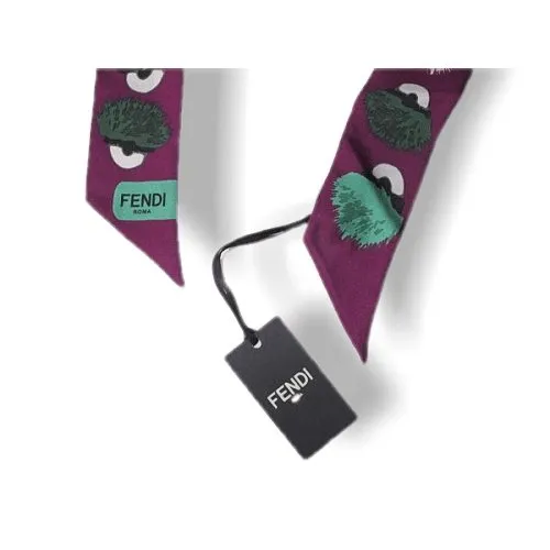 Fendi Purple/Green Printed Creatures Monster Twilly NWT!