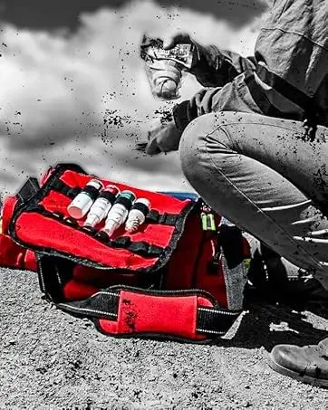 First Responder EMT Trauma Bag Stocked w/Fill Kit C - RED