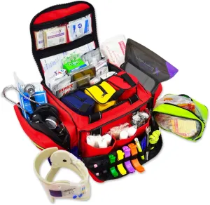 First Responder EMT Trauma Bag Stocked w/Fill Kit C - RED