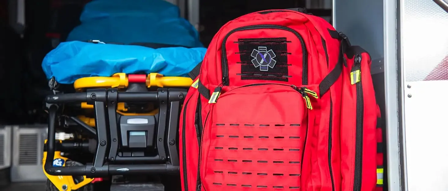 First Responder EMT Trauma Bag Stocked w/Fill Kit C - RED