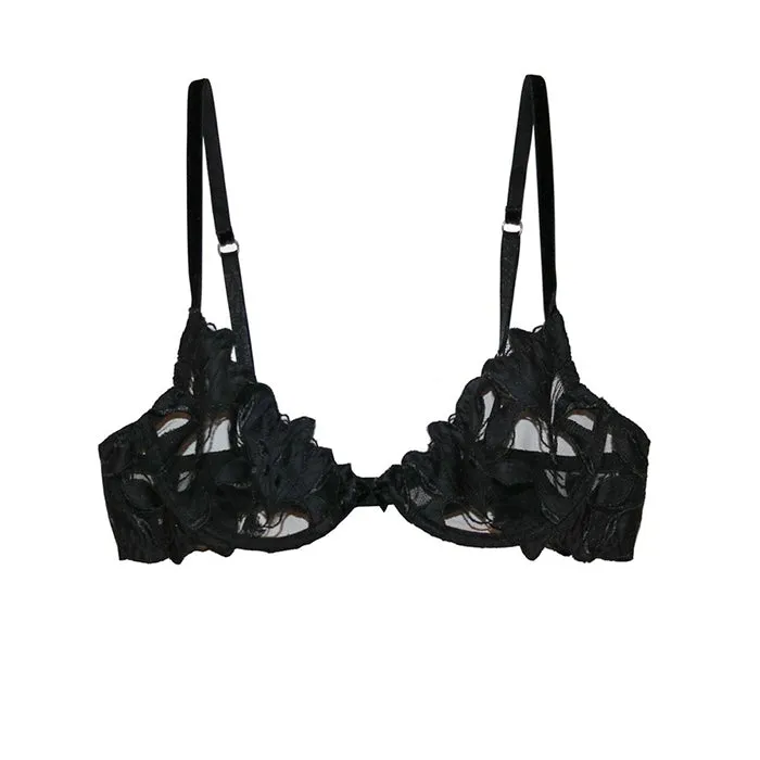 Fleur du Mal: Lily Lace Demi Bra - Up to G Cups