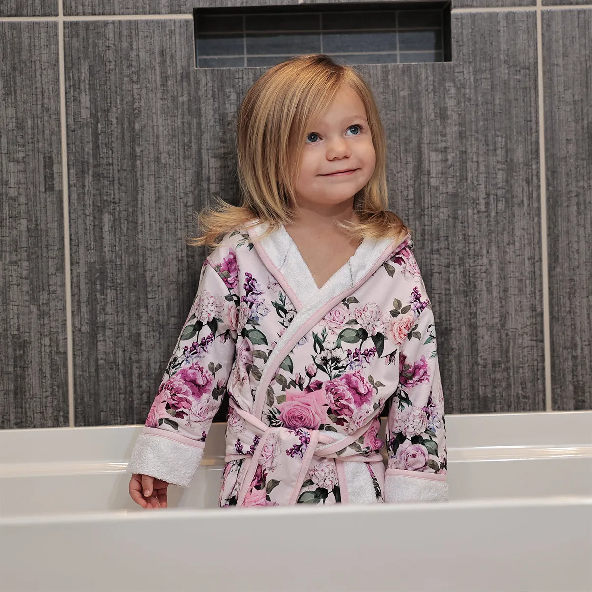 Francesca's Floral Hooded Bath Robe