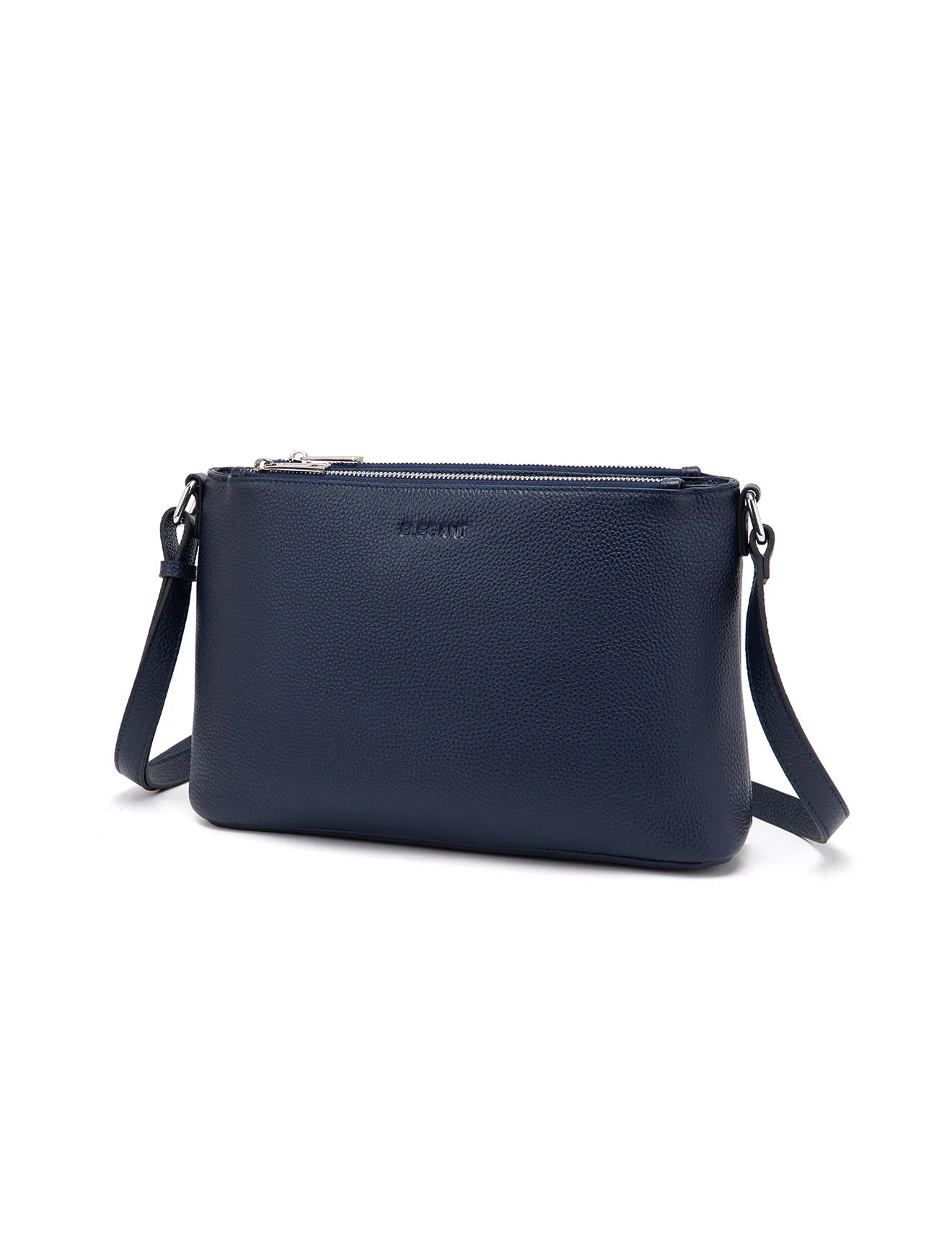GABRIELLA TRIPLE COMPARTMENT LEATHER BAG- E1-0846-NVY- NEW IN