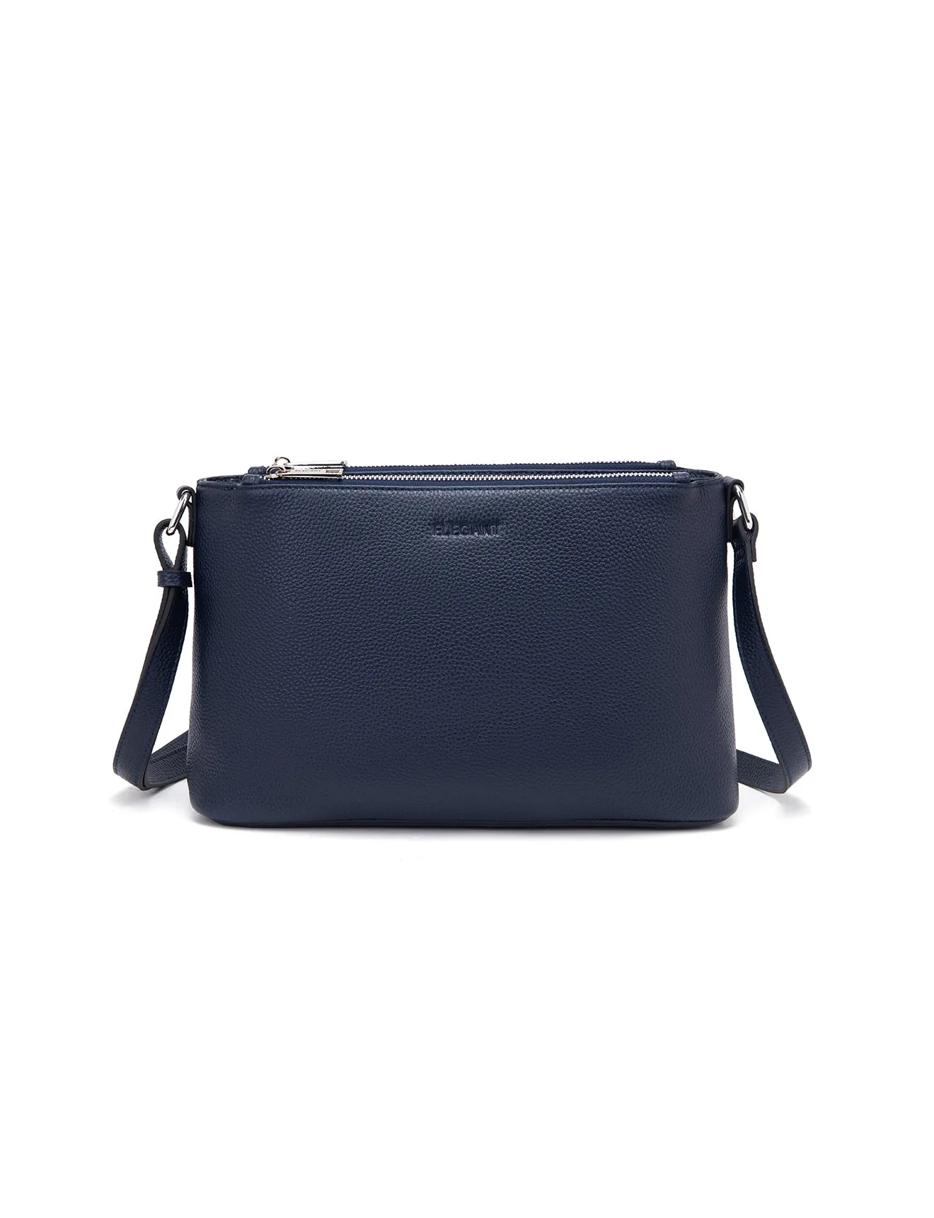 GABRIELLA TRIPLE COMPARTMENT LEATHER BAG- E1-0846-NVY- NEW IN