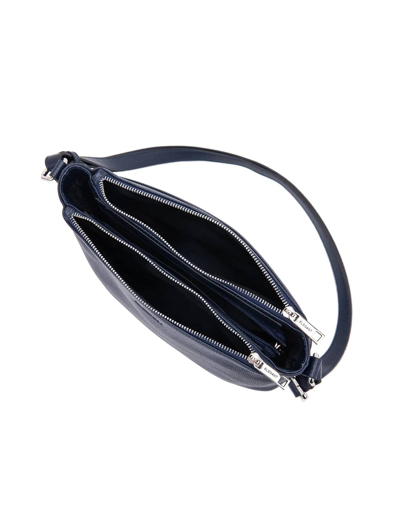 GABRIELLA TRIPLE COMPARTMENT LEATHER BAG- E1-0846-NVY- NEW IN