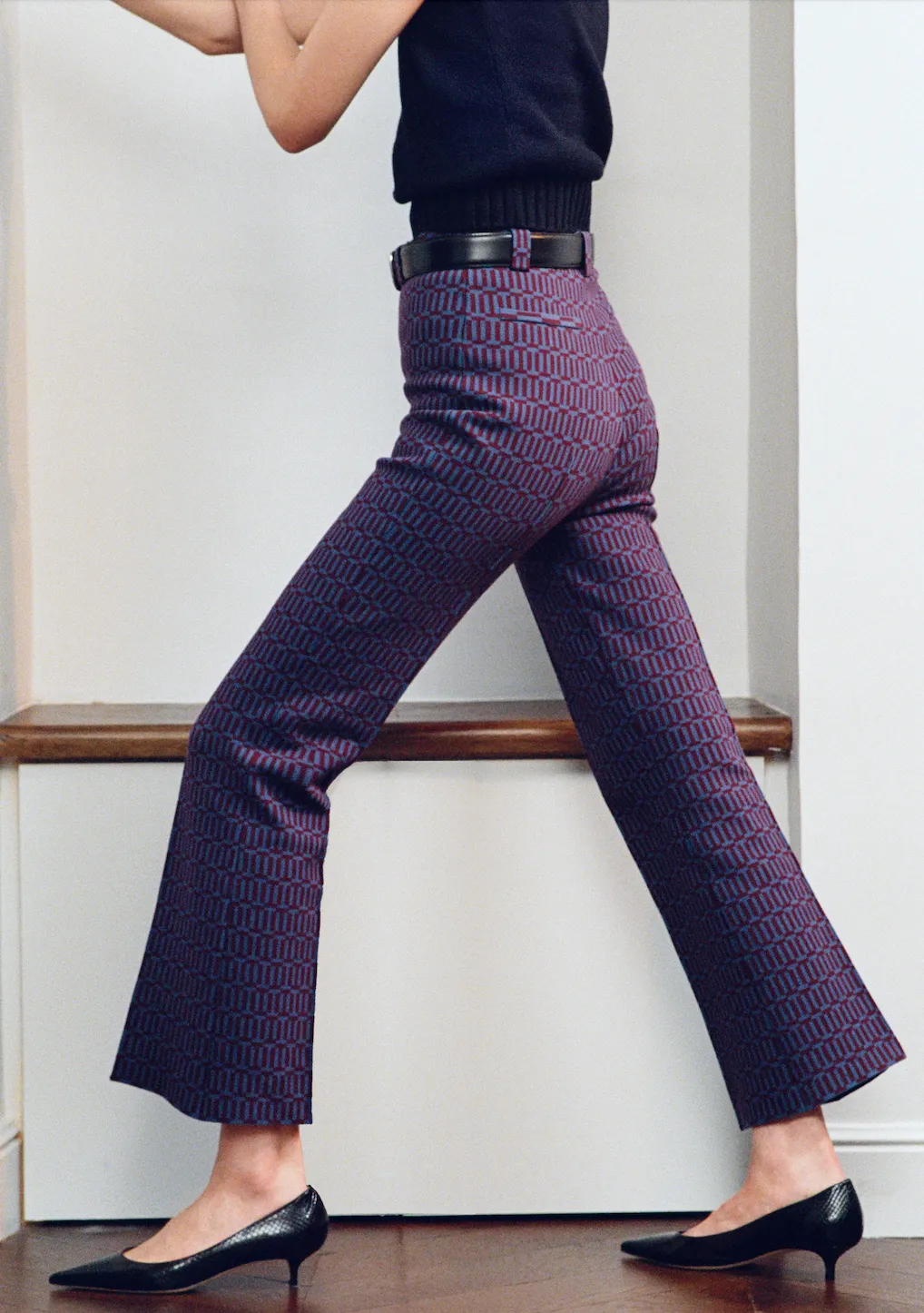 Geo Jacquard Charlie Pant - Purple Combo (By Phone Order Only)