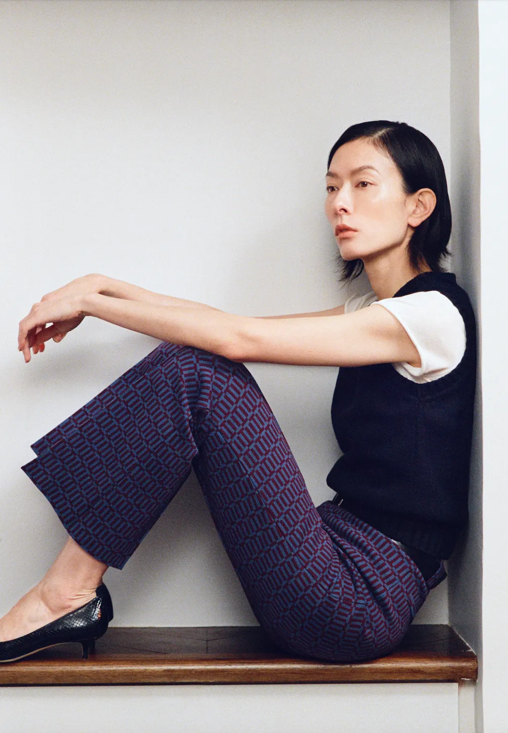 Geo Jacquard Charlie Pant - Purple Combo (By Phone Order Only)