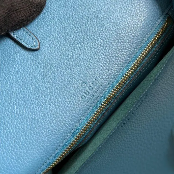 gg Small tote With gg Logo Blue For Women 12.4in/31.5cm gg 674822 0E8IG 4432