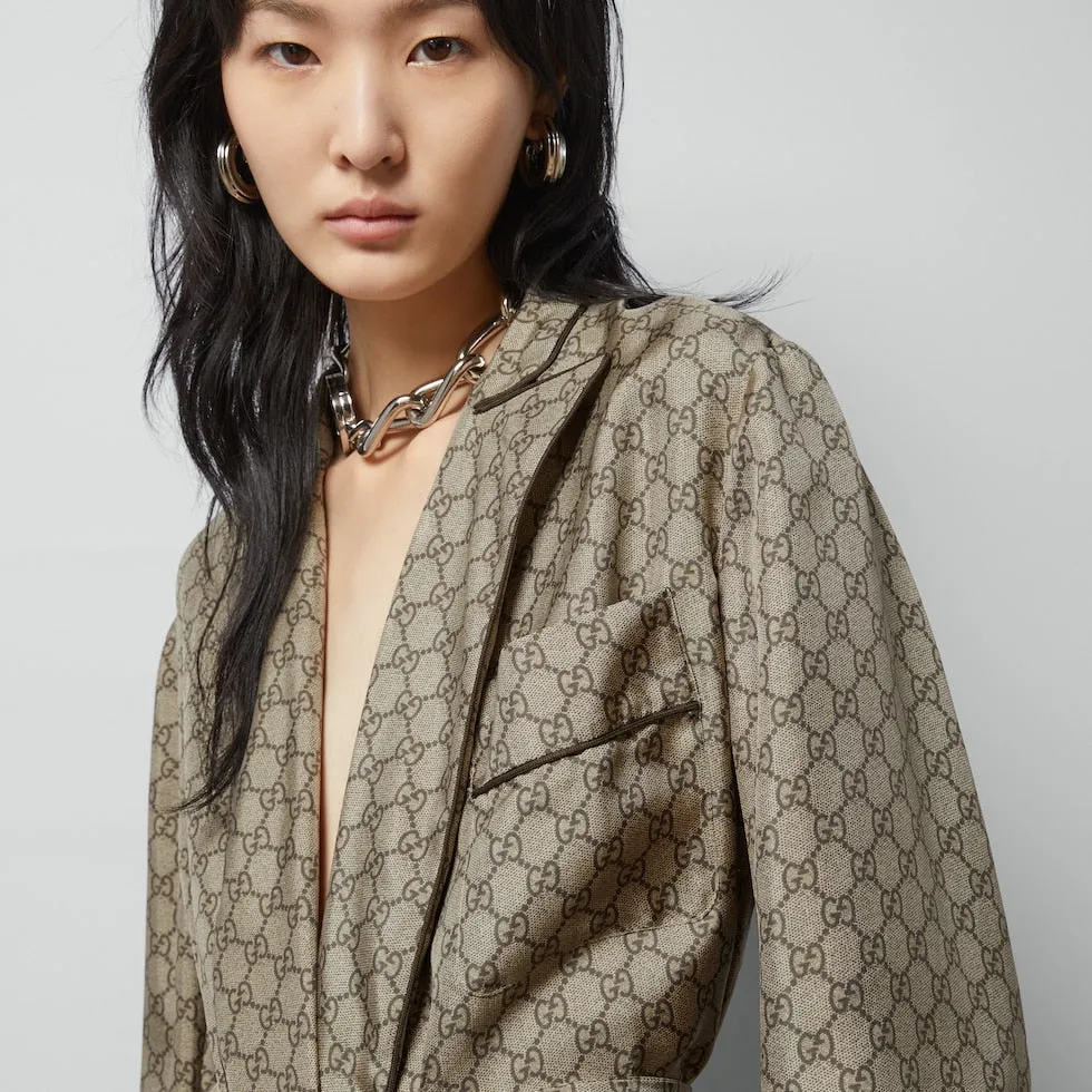 GG SUPREME PRINT SILK SHIRT