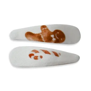 Gingerbread Hair Clips -- Multicolor