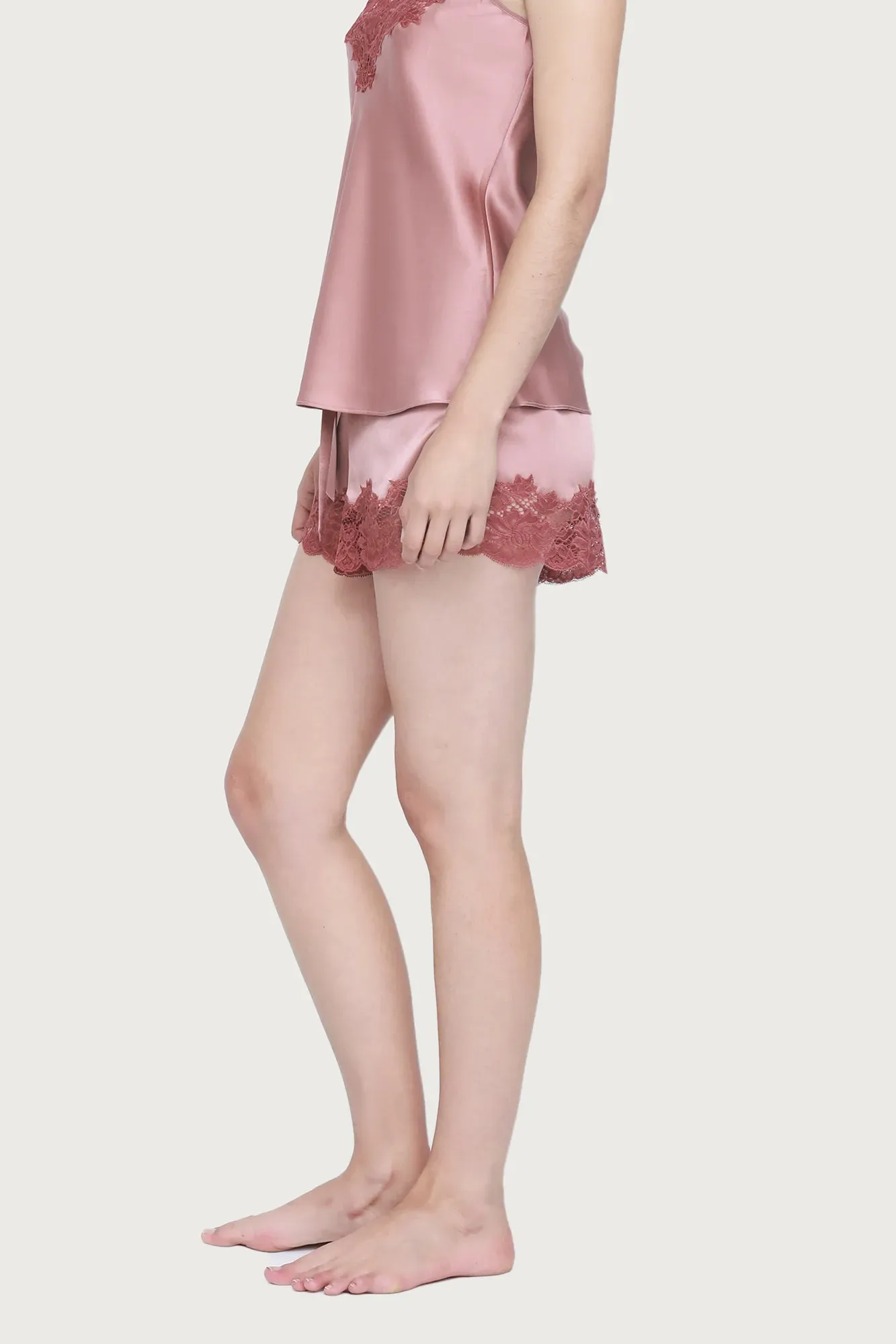 Ginia - Silk Lace Short | Mauve