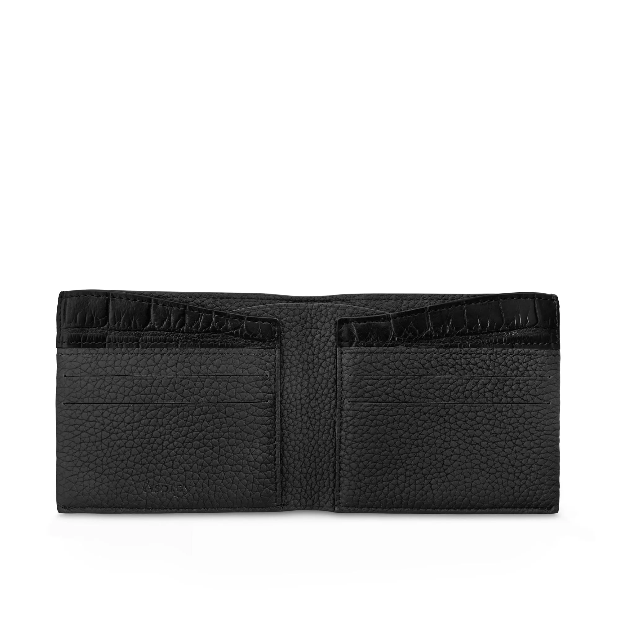 GMT Wallet in Soft Grain Leather & Crocodile