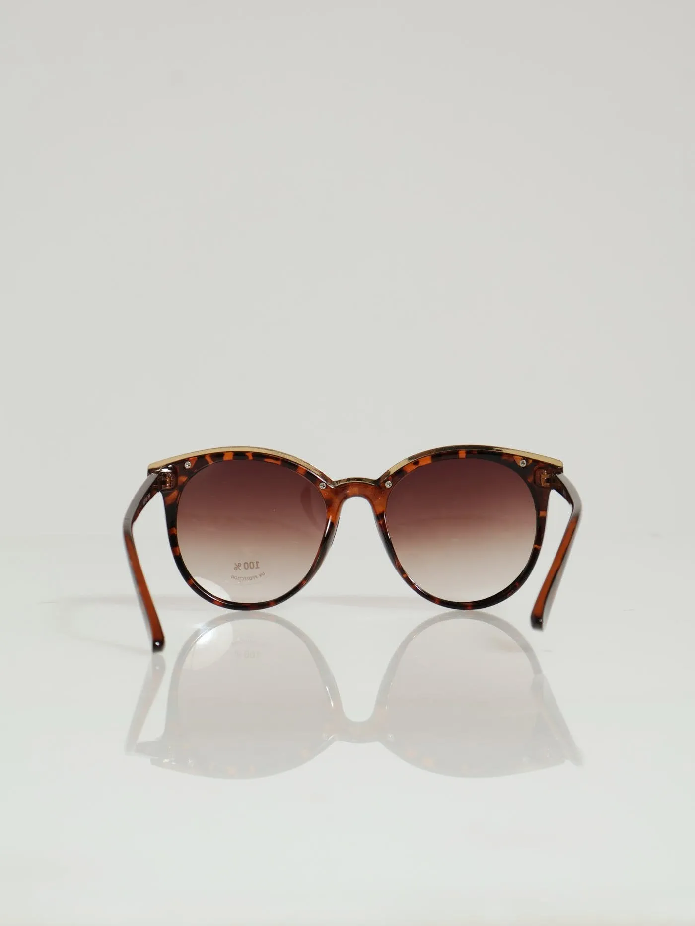 Gold Metal Trim Sunglasses - Tortoise
