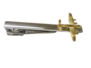 Gold Toned Bomber Plane Square Tie Clip