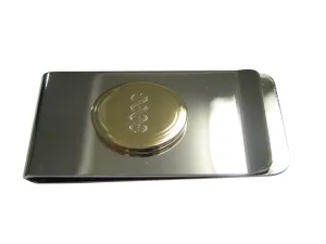 Gold Toned Etched Oval DNA Deoxyribonucleic Acid Molecule Money Clip