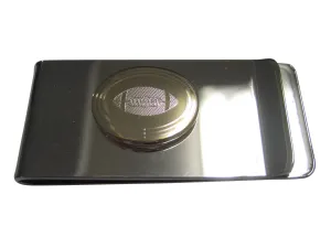 Gold Toned Etched Oval Football Money Clip