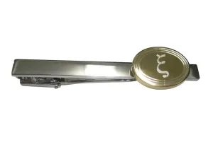 Gold Toned Etched Oval Greek Letter Xi Tie Clip