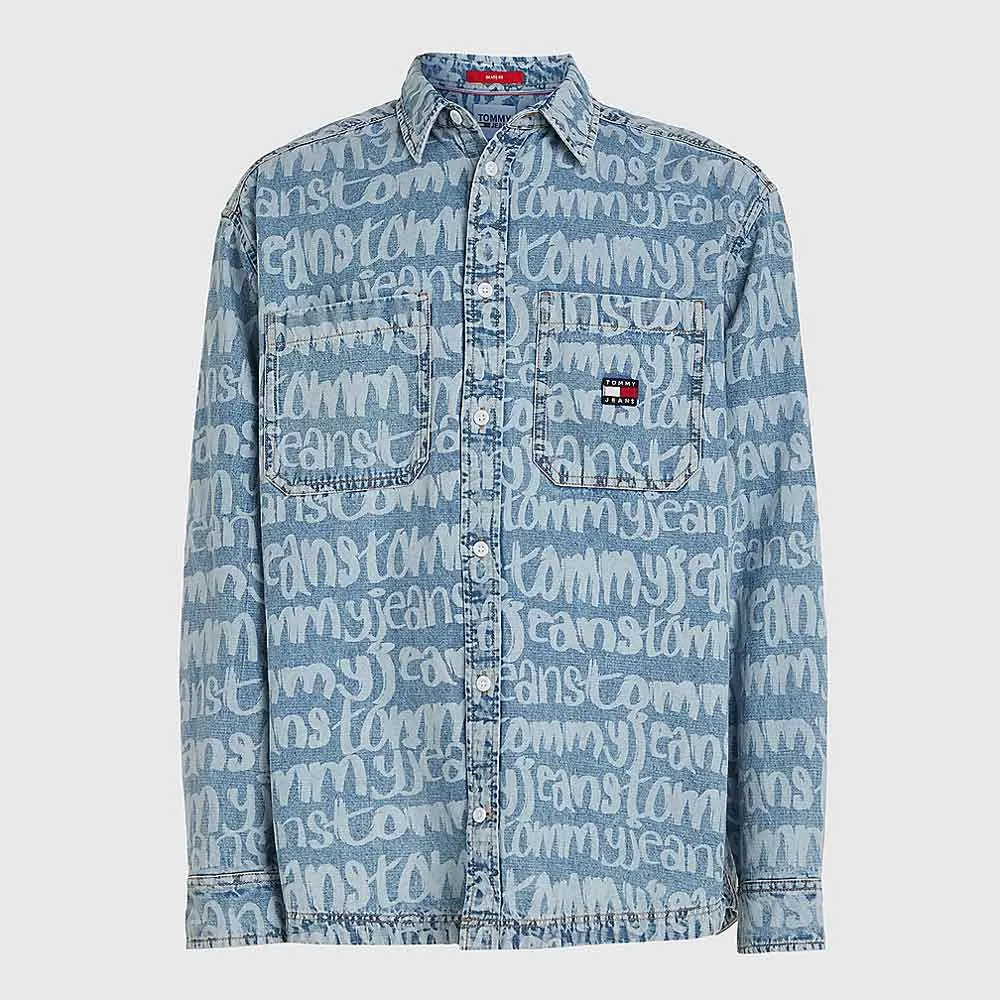 Graffiti Denim Shirt - Blue Multi