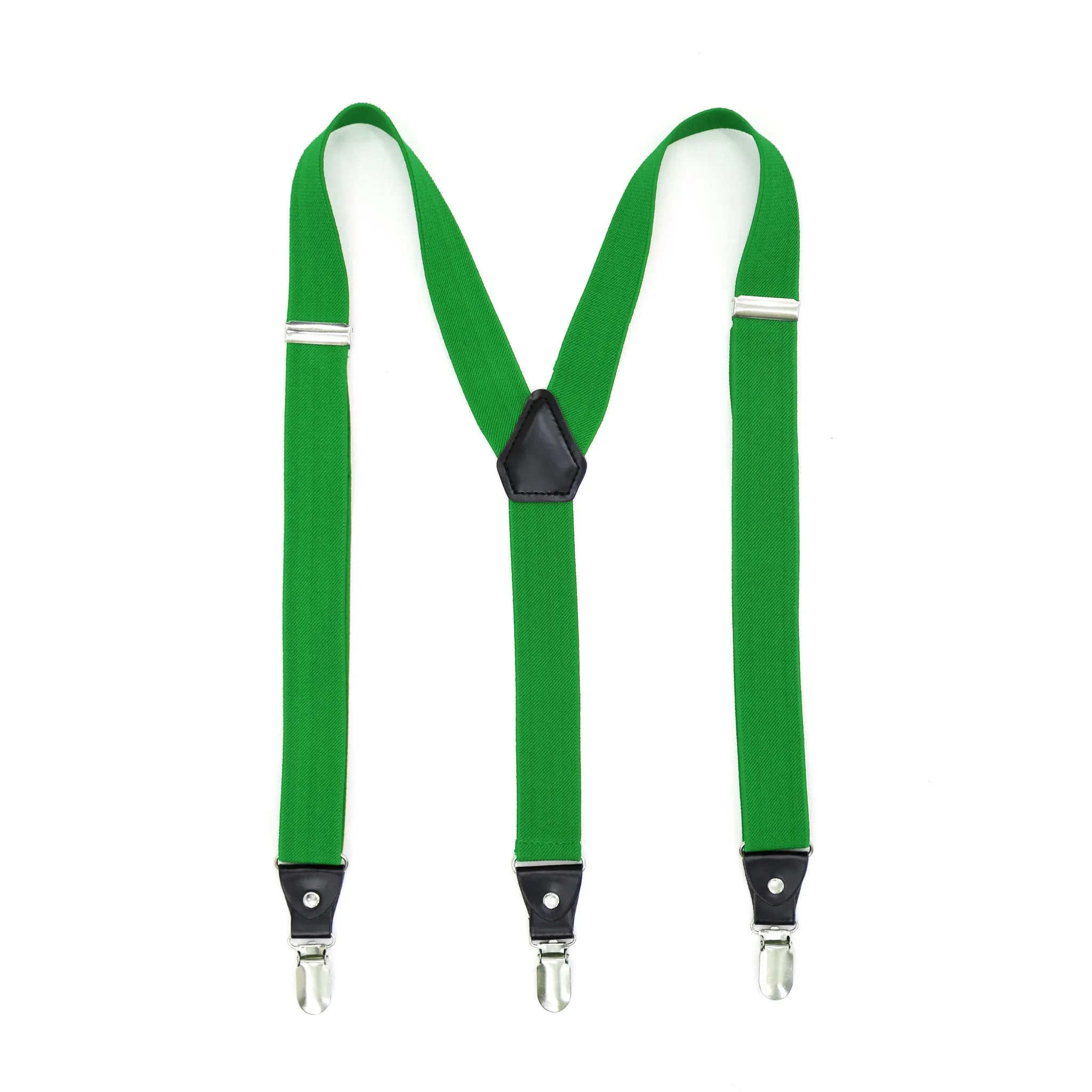 Green Clip-On Unisex Suspenders