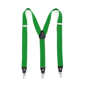 Green Clip-On Unisex Suspenders