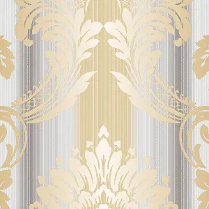 Grey Gold Sandra Damask CS35605 Wallpaper