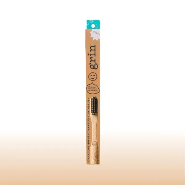 Grin Charcoal-Infused Bamboo Toothbrush (Soft)