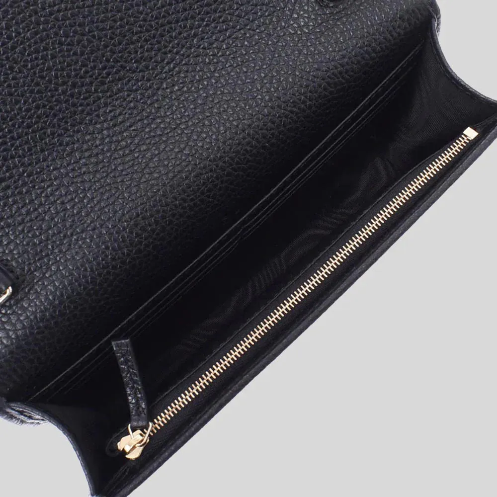 GUCCI Soho Wallet on Chain Leather Cross Body Clutch Bag Black RB-598211