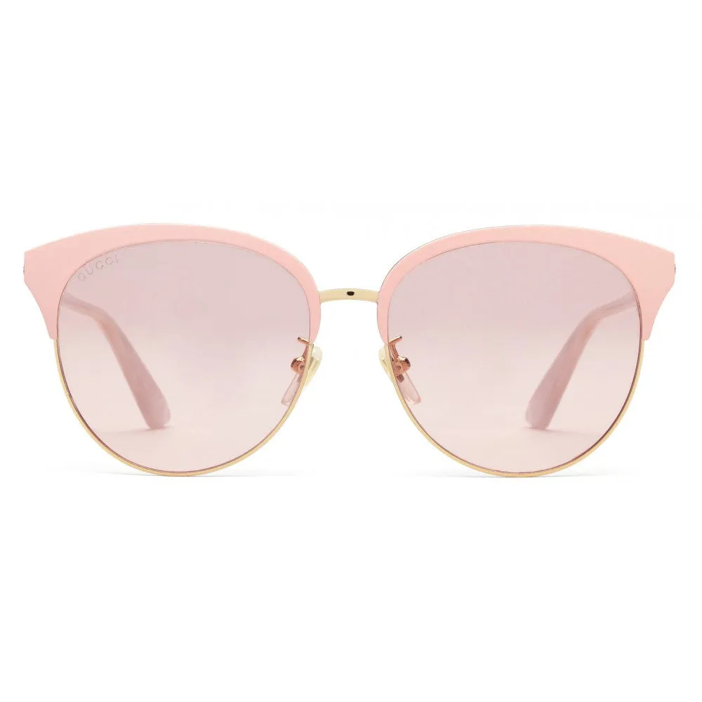 Gucci Specialized Fit Round-frame Metal Sunglasses in Pink